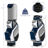 Bolsa de golf de 10.5 pulgadas con 14 divisiones y 7 bolsillos con cremallera