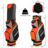 Bolsa de golf de 10.5 pulgadas con 14 divisiones y 7 bolsillos con cremallera