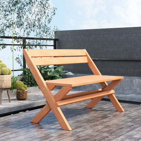 Bancos plegables de madera de teca para exterior para 2 personas, Indonesia, con asiento de listones
