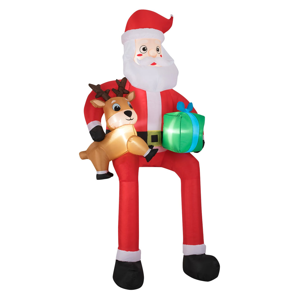 9.5 Pies Hinchable de Navidad Papá Noel Decoración Exterior con Luces LED Integradas