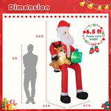 9.5 Pies Hinchable de Navidad Papá Noel Decoración Exterior con Luces LED Integradas