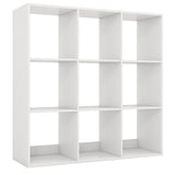 Estantería de 9 cubos con riel trasero de protección para sala de estar o dormitorio - Blanco