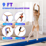 Barra de equilibrio de gimnasia plegable de 2.74 m con base antideslizante y marco de madera de pino