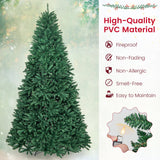 Árbol de Navidad artificial de PVC de primera calidad con bisagras de 2,74 m con soporte de metal sólido