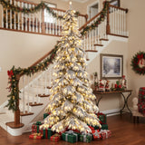 Árbol de Navidad Artificial Preiluminado de 9 pies Árbol de Navidad Articulado con Conectores Rápidos de Corriente