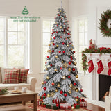 Árbol de Navidad Artificial Preiluminado de 9 pies Árbol de Navidad Articulado con Conectores Rápidos de Corriente