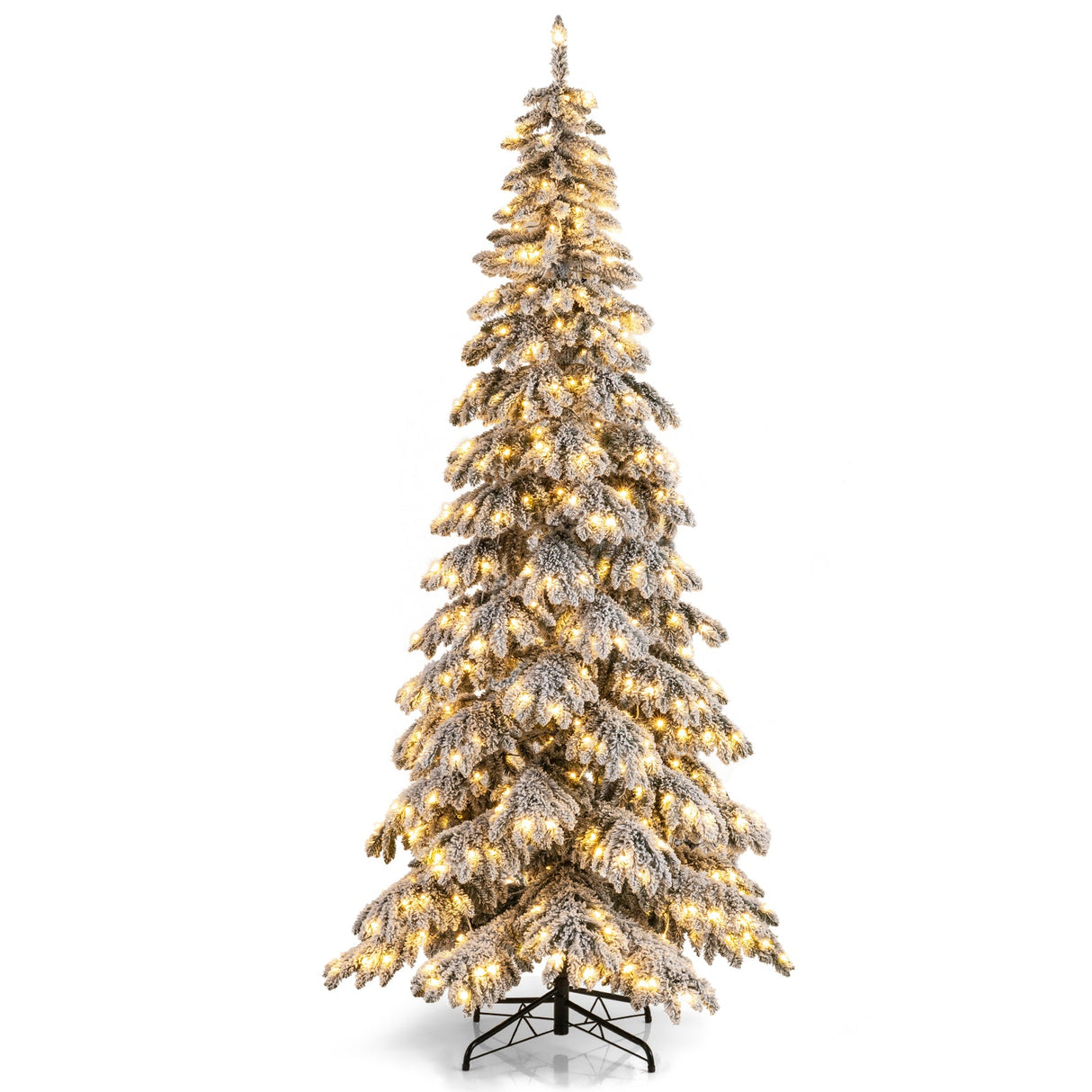 Árbol de Navidad Artificial Preiluminado de 9 pies Árbol de Navidad Articulado con Conectores Rápidos de Corriente