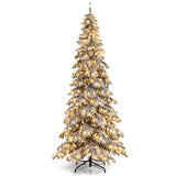 Árbol de Navidad Artificial Preiluminado de 9 pies Árbol de Navidad Articulado con Conectores Rápidos de Corriente
