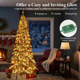 Árbol de Navidad Artificial Preiluminado de 9 pies Árbol de Navidad Articulado con Conectores Rápidos de Corriente