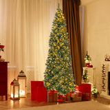 Árbol de Navidad artificial preiluminado de 2,74 m con 1298 puntas de ramas nevadas