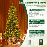7.5 Feet Pre-Lit Artificial Christmas Tree with Warm White LED Lights