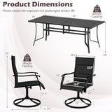9-Piece Outdoor Dining Set for 8 with Umbrella Hole and 8 Chairs
