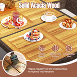 Juego de comedor para exteriores de 9 piezas con tablero de madera de acacia