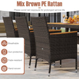 Juego de comedor para exteriores de 9 piezas con tablero de madera de acacia
