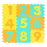 9 Pieces Interlocking Foam Puzzle Floor Mat with 3 Marker Discs
