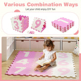 9 Pieces Interlocking Foam Puzzle Floor Mat with 3 Marker Discs