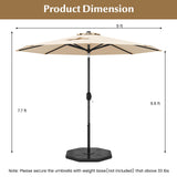 Sombrilla de mesa para patio exterior de 2,74 m (9 pies), con botón de inclinación y manivela - Gris