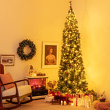 Árbol de Navidad Preiluminado Artificial Estrecho y Articulado de 5/6/7/8/9 Pies