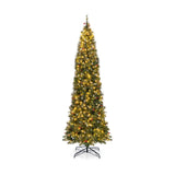 Árbol de Navidad Preiluminado Artificial Estrecho y Articulado de 5/6/7/8/9 Pies