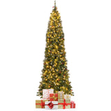 Árbol de Navidad Preiluminado Artificial Estrecho y Articulado de 5/6/7/8/9 Pies