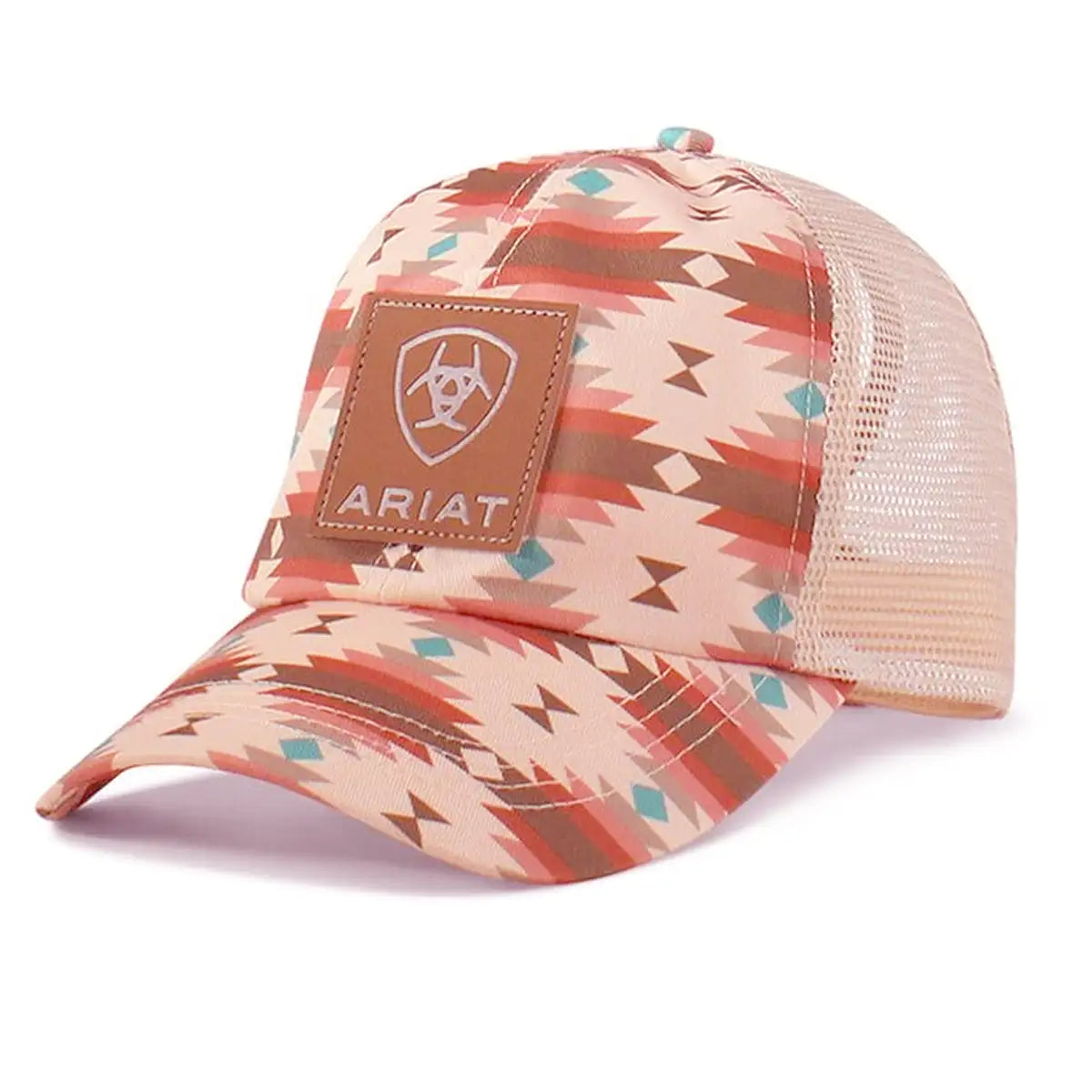 Gorra trucker Ponyflow de mujer - Estampado azteca Ariat (rosa)