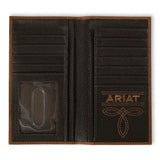 Ariat Marrón Brindle Piel de Becerro - Cartera de Rodeo para Hombre