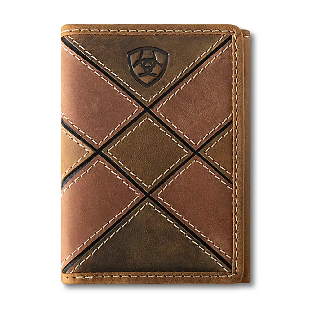 Ariat Patchwork Grabado - Cartera Trifold para Hombre