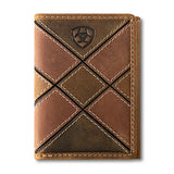 Ariat Patchwork Grabado - Cartera Trifold para Hombre