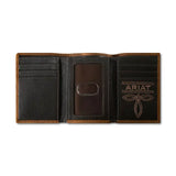 Ariat Patchwork Grabado - Cartera Trifold para Hombre