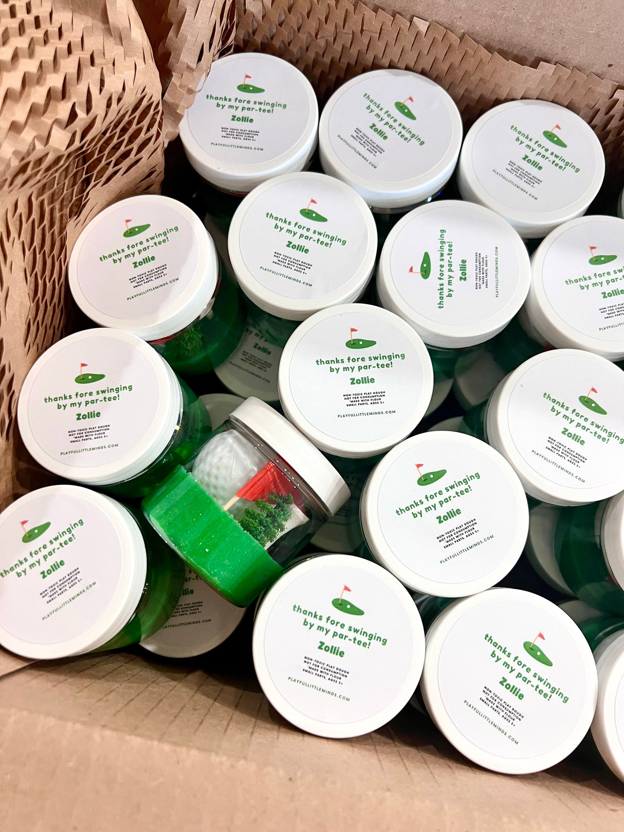 Golf Themed Play Dough Party Favors for Kids
