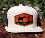 Khaki “Packout” Trucker Hat – Hand-Drawn Original Logo | Western Hunting Hat | Westrek