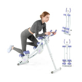 Máquina de abdominales con monitor LCD y 4 alturas ajustables - Morado