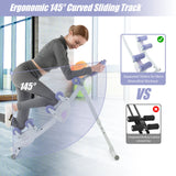 Máquina de abdominales con monitor LCD y 4 alturas ajustables - Morado