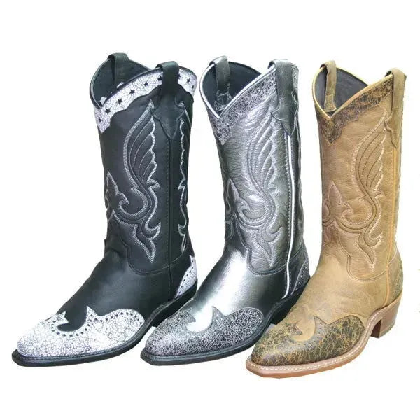 Bota vaquera de mujer Abilene Texas Star con superposición - Color Tan - En liquidación