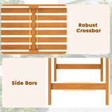 Acacia Wood 2-Person Patio Loveseat with Backrest and Armrests for Backyard