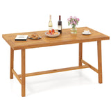 Acacia Wood Dining Table for 6 People Heavy-Duty Indoor Outdoor