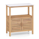 Mesa de trabajo para macetas de exterior de madera de acacia, mesa de jardinería, estación de banco de trabajo para plantar con puertas persianas