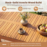 Acacia Wood Outdoor Garden Bench Set of 1/2 with Slatted Seat for Front Porch