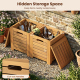 Acacia Wood Outdoor Coffee Table with Stools Set of 2 3 Pieces Patio Table and Stools Set