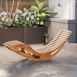 Tumbona reclinable de acacia para patio con asiento ergonómico curvado