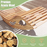 Tumbona reclinable de acacia para patio con asiento ergonómico curvado
