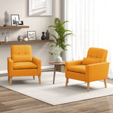 Sillón auxiliar con cojín lumbar, patas de madera de caucho natural y cojines acolchados