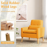 Sillón auxiliar con cojín lumbar, patas de madera de caucho natural y cojines acolchados