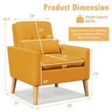 Sillón auxiliar con cojín lumbar, patas de madera de caucho natural y cojines acolchados