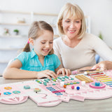 Paneles de tablero de actividades sensoriales de madera para niños pequeños - Rosa