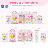 Paneles de tablero de actividades sensoriales de madera para niños pequeños - Rosa