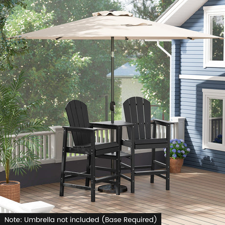 Silla Adirondack de 2 asientos, para todo tipo de clima, con bandeja doble de conexión