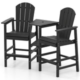 2-Seat Adirondack Chair All-Weather Adirondack Chair with Double Connecting Tray