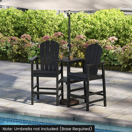 Silla Adirondack de 2 asientos, para todo tipo de clima, con bandeja doble de conexión