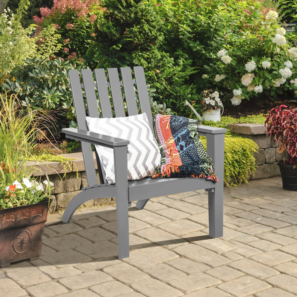 Sillón de jardín Adirondack de madera de acacia resistente para exteriores
